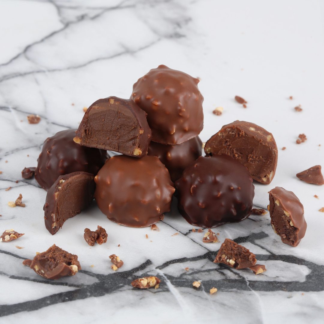 Rochers pralinati al cioccolato al latte e fondente