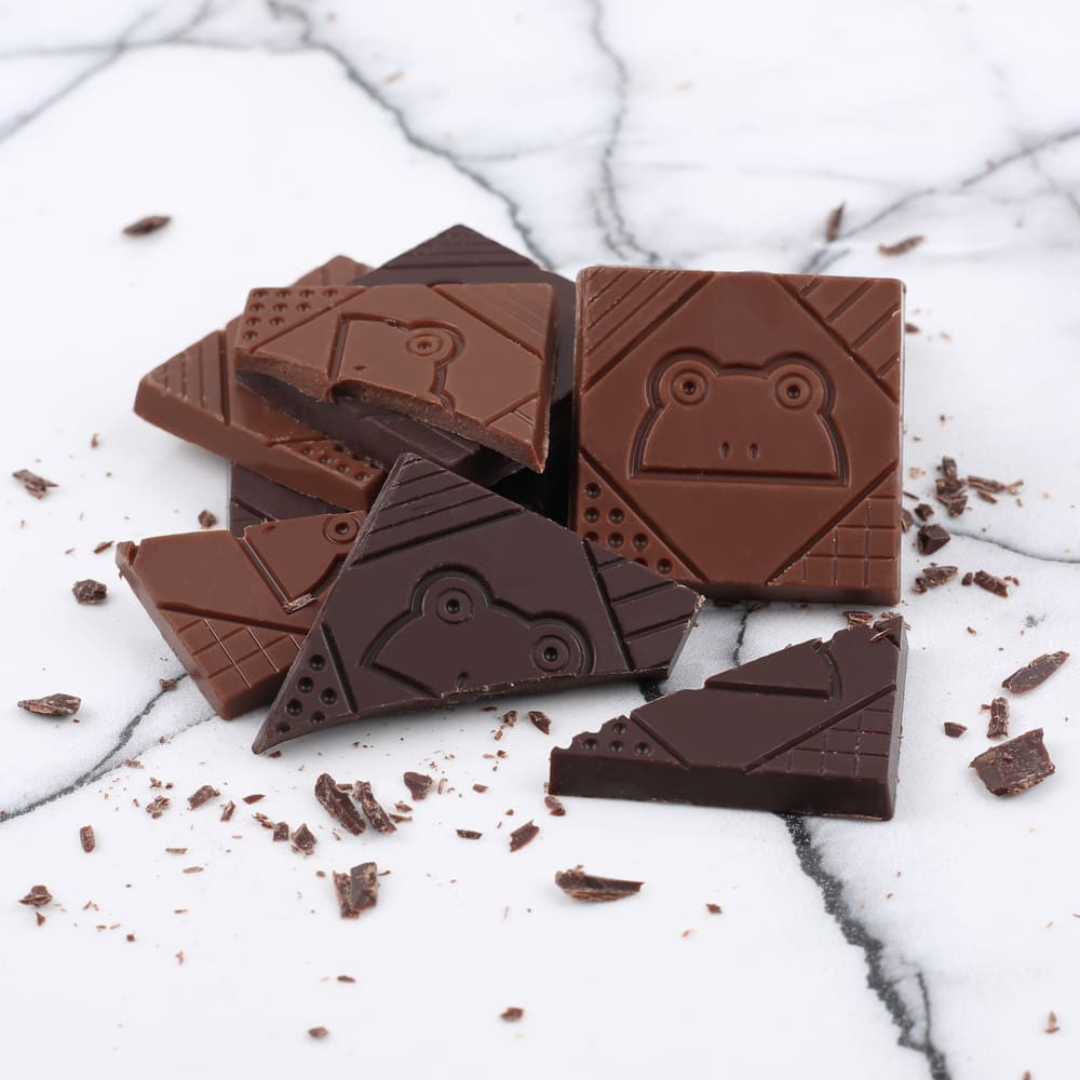 Cofanetto da 9 cioccolatini al latte, fondente, fondente e sale "Animaux"