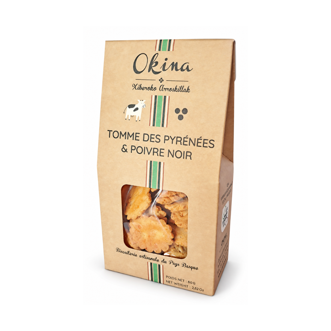 Biscotti salati da aperitivo alla Tomme dei Pirenei IGP e Pepe Nero