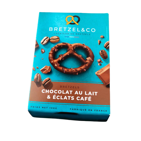 Bretzel al cioccolato al latte e scaglie di caffè