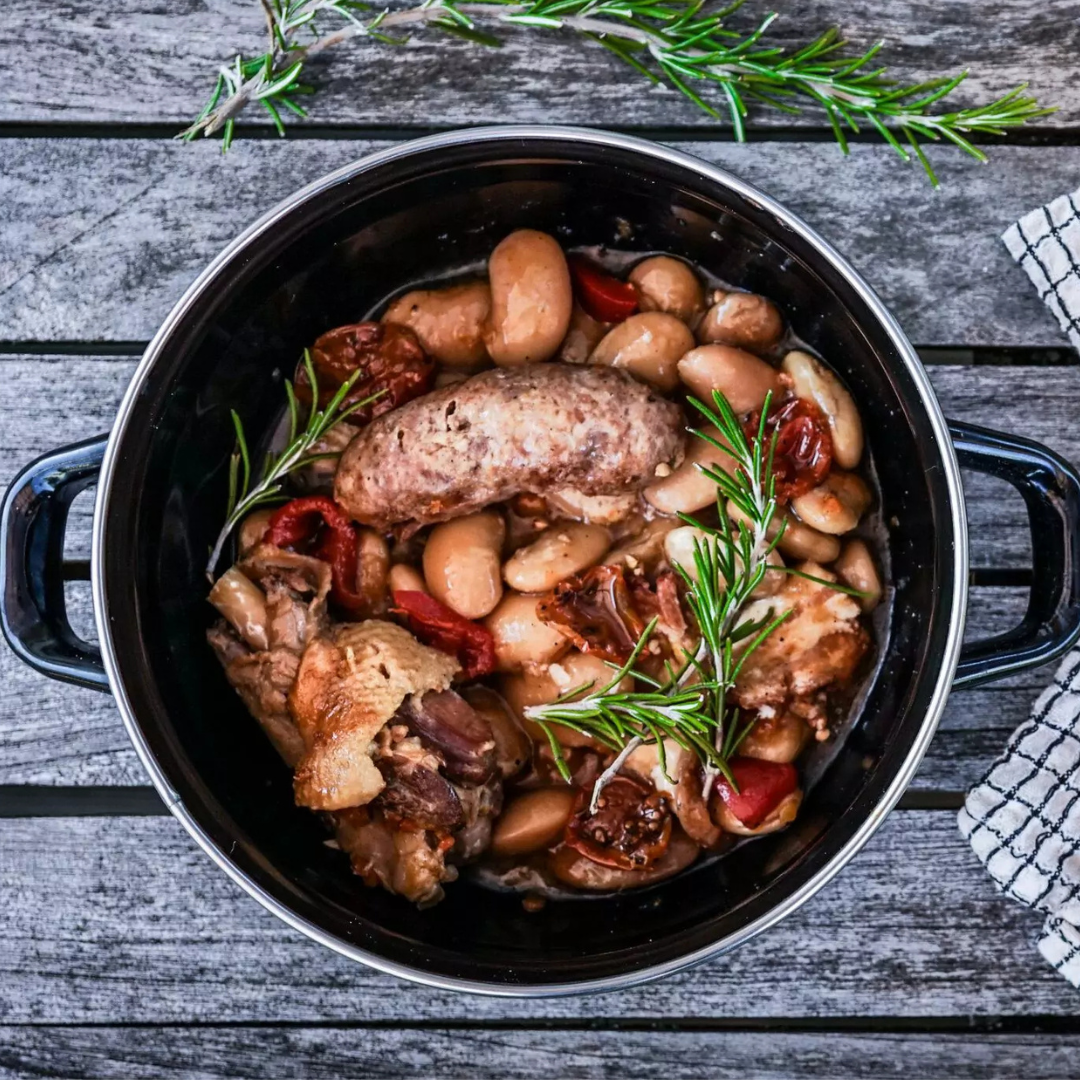 Cassoulet gastronomico con Alette d'Anatra