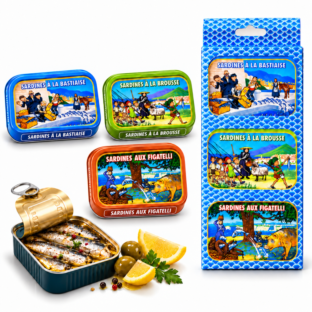 Cofanetto 3 Sardine "Ricette della Corsica"