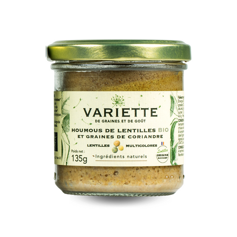 Hummus di lenticchie multicolori BIO e semi di coriandolo