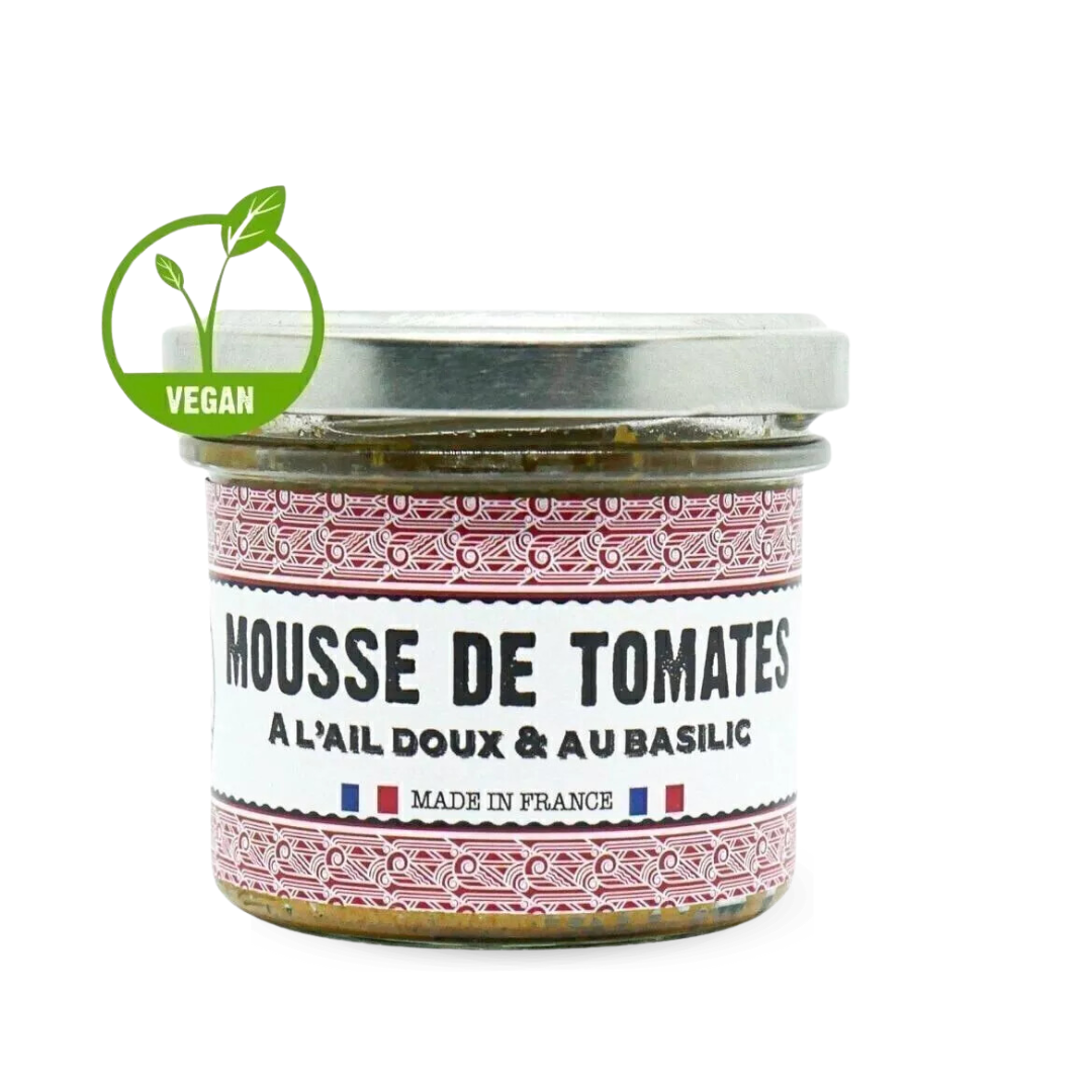 Mousse di pomodori all'aglio dolce e basilico