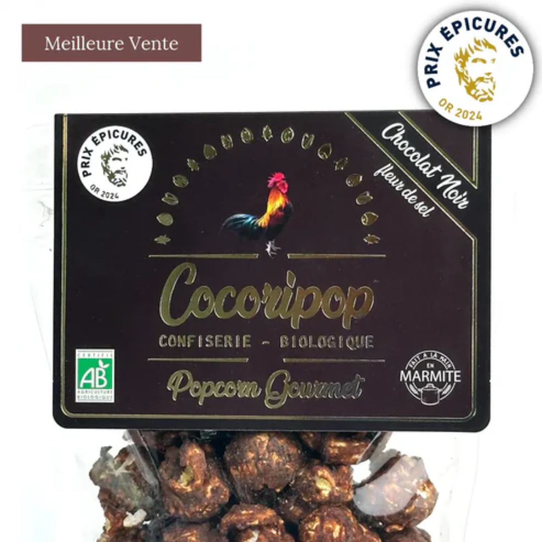 Popcorn al Cioccolato Fondente e Fior di Sale BIO