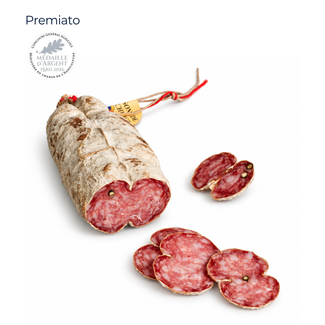 Salame Secco al vino Saint-Joseph dell'Ardèche - legato a mano