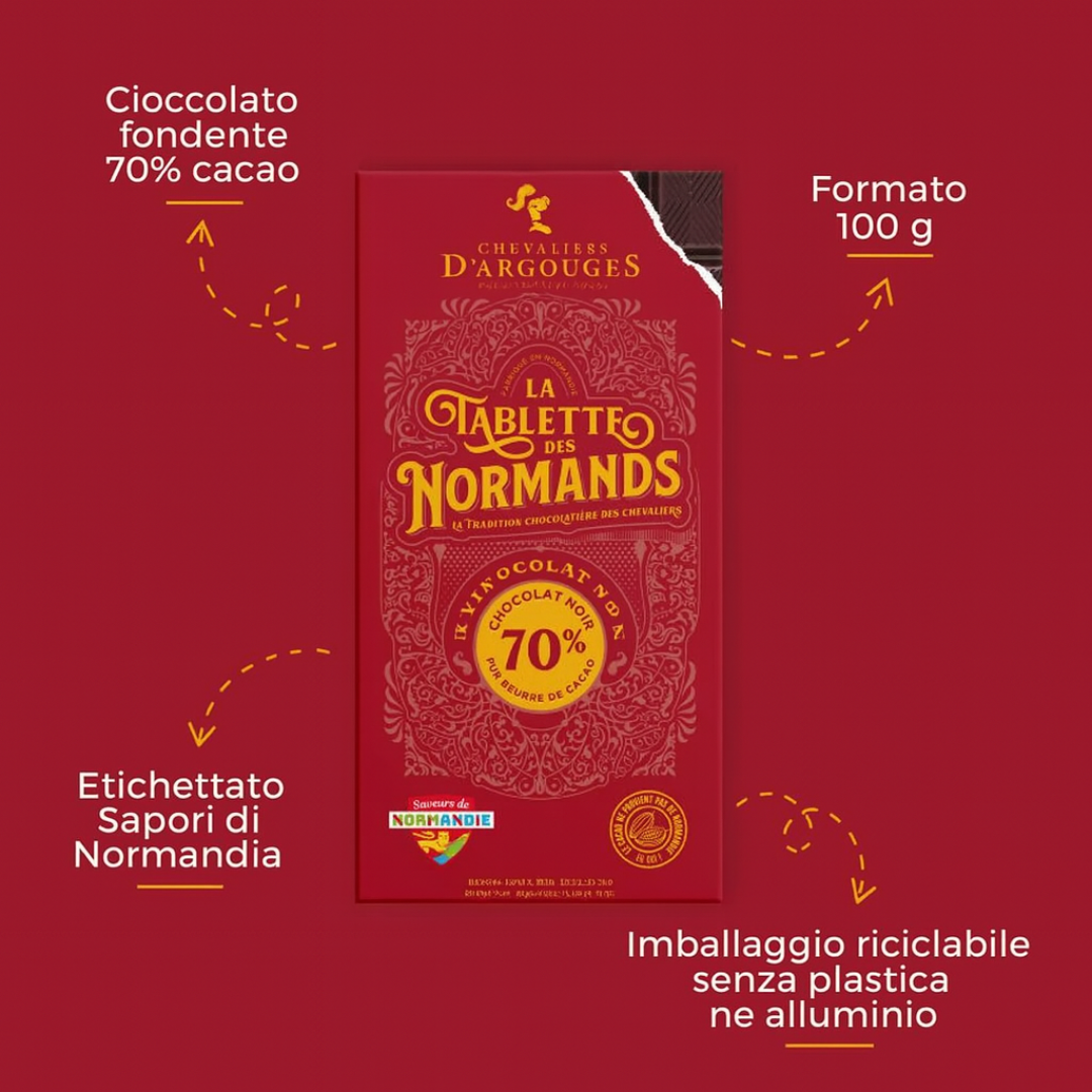 Tavoletta di Cioccolato Fondente "I Normanni" 70% Cacao