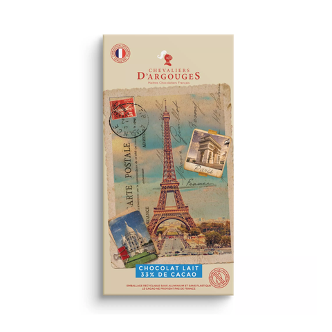 Tavoletta di Cioccolato al Latte "Cartolina da Parigi" 33% Cacao