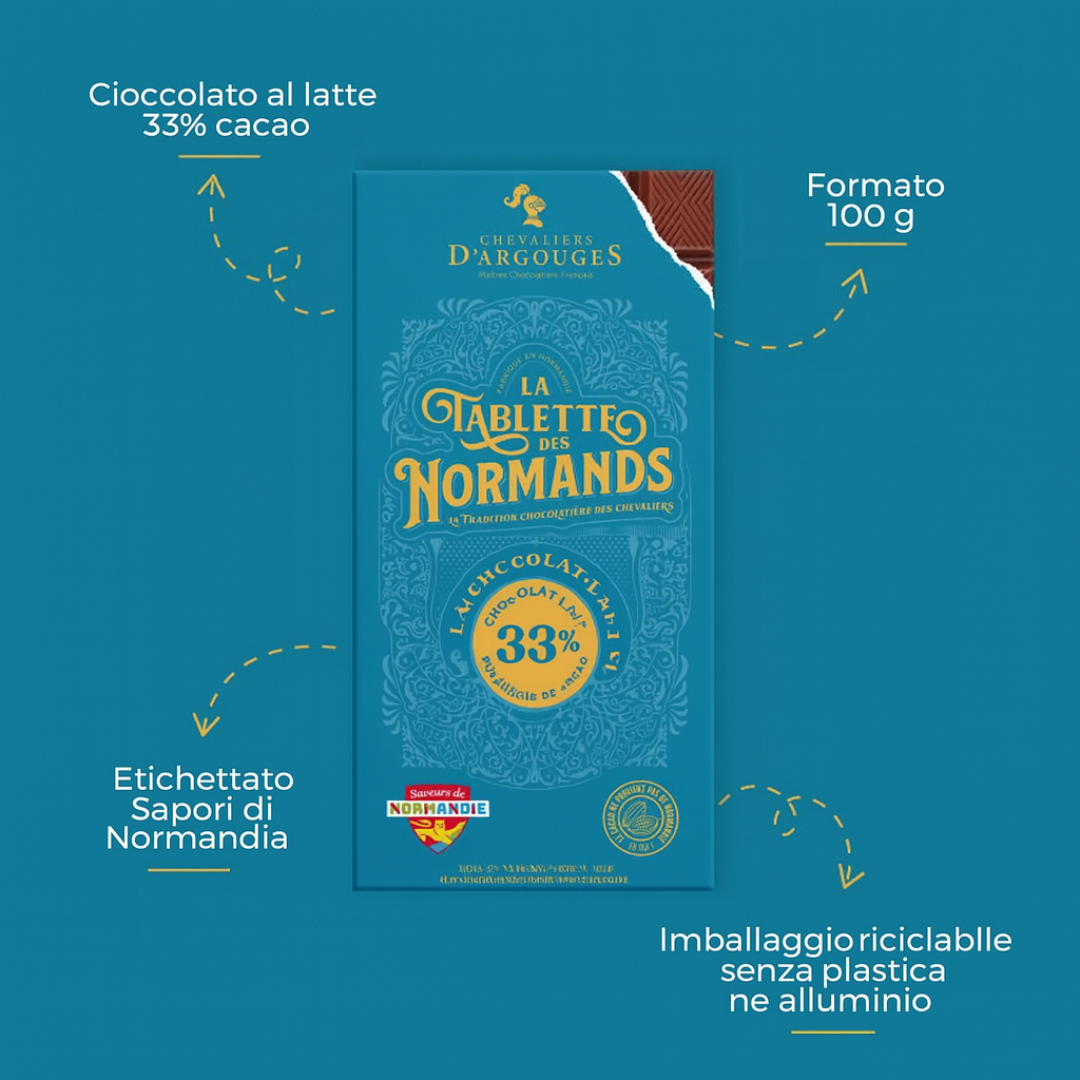 Tavoletta di Cioccolato al Latte "I Normanni" 33% Cacao